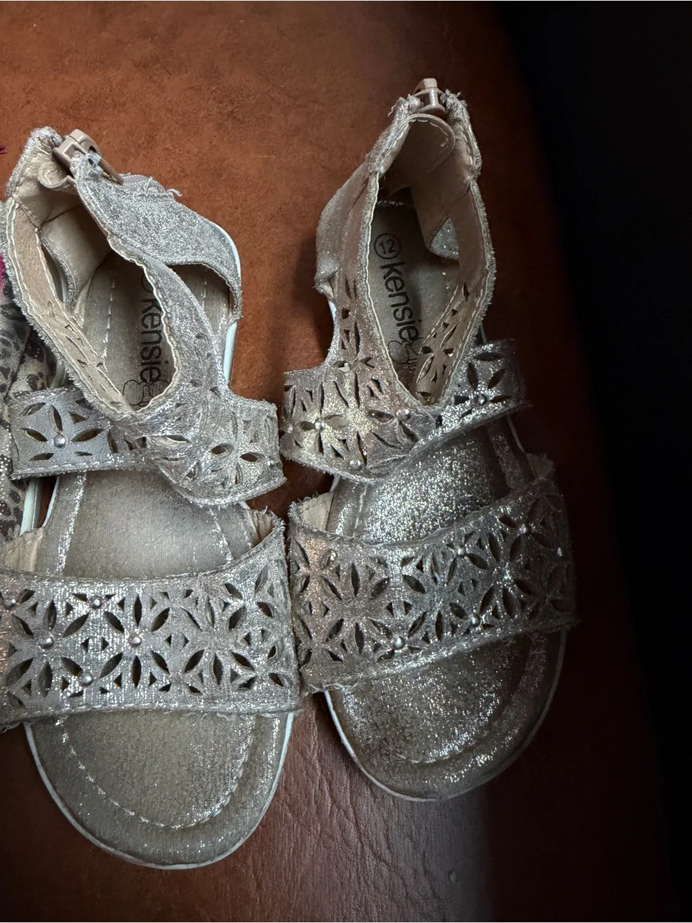 2 pairs of Metallic Shoes: sandals and Animal-Print Livie & Luca Girls size 12